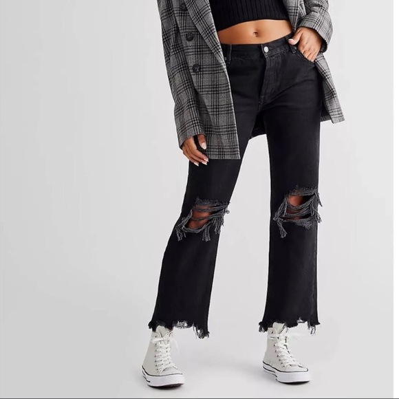 NWOT Free People We The Free Maggie Straight Distressed Jeans - Picture 1 of 10